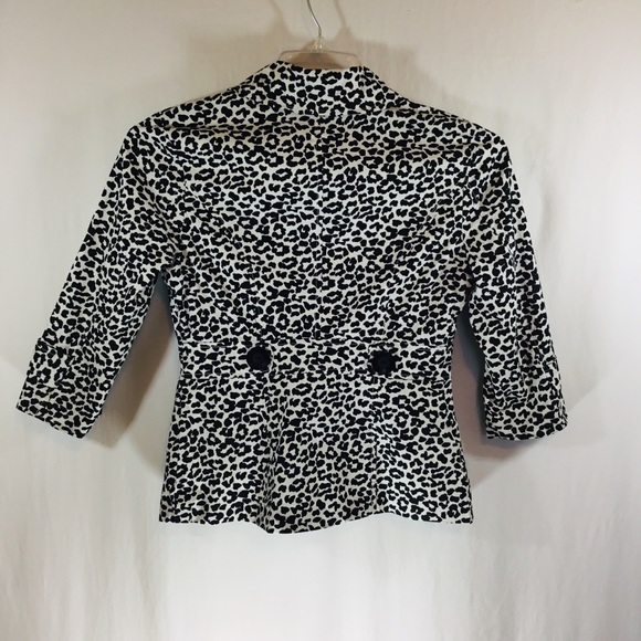 Jacket Blazer, Small, Blk & White, Snow Leopard, shirt Jacket, Shacket - Picture 3 of 7
